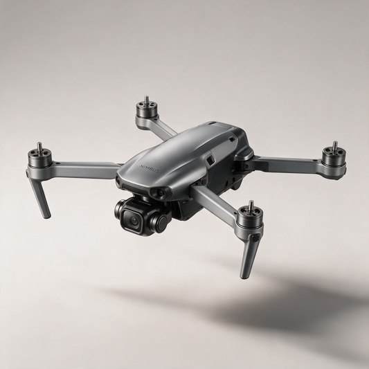 Drone NIMBUS 4K en vol — packshot studio