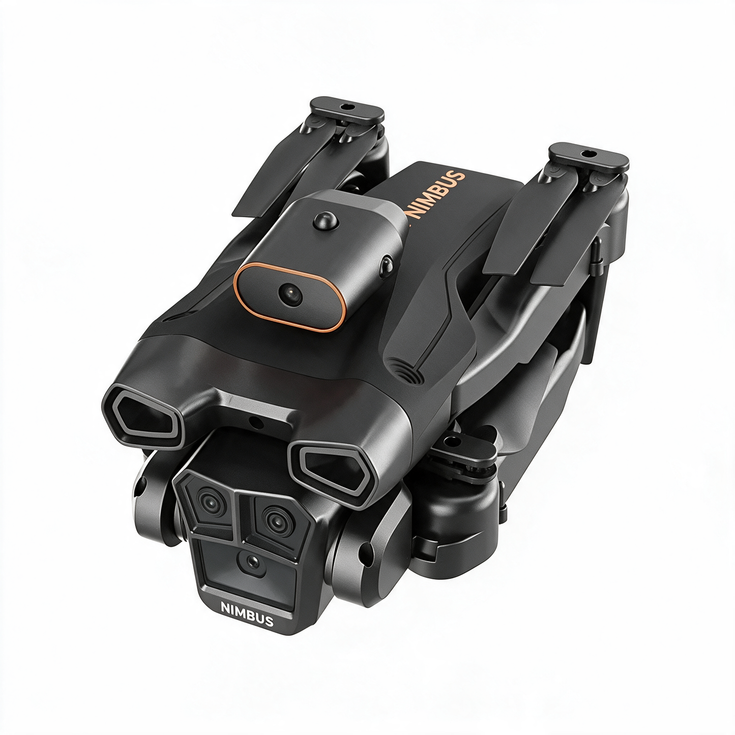 Drone NIMBUS noir plié, prêt à transporter