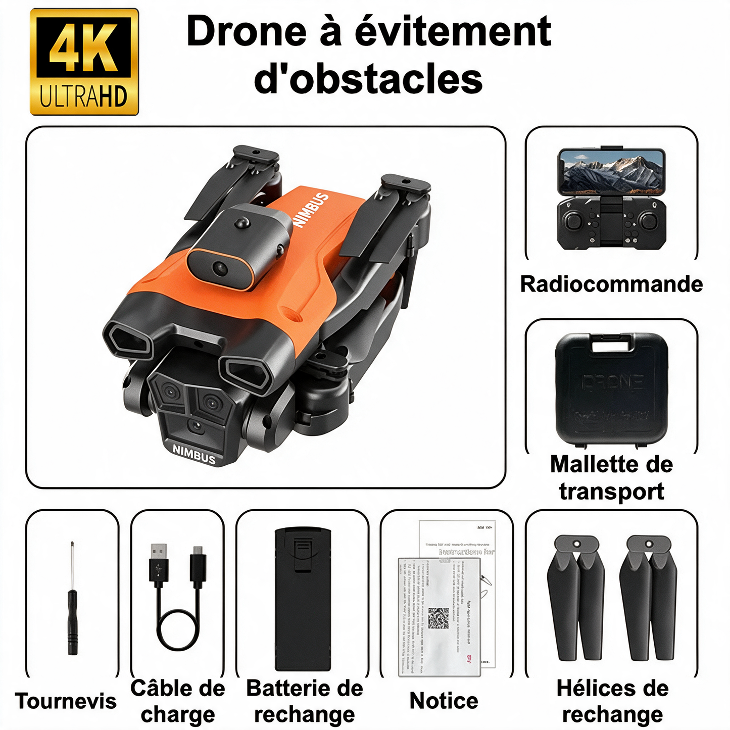 Contenu de la boîte, version orange