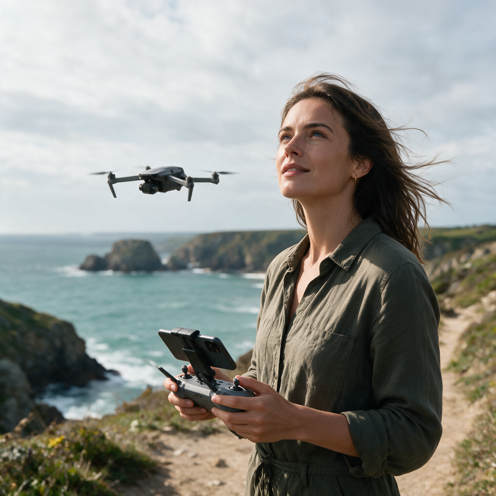 Pilotage du drone NIMBUS avec la radiocommande sur la côte