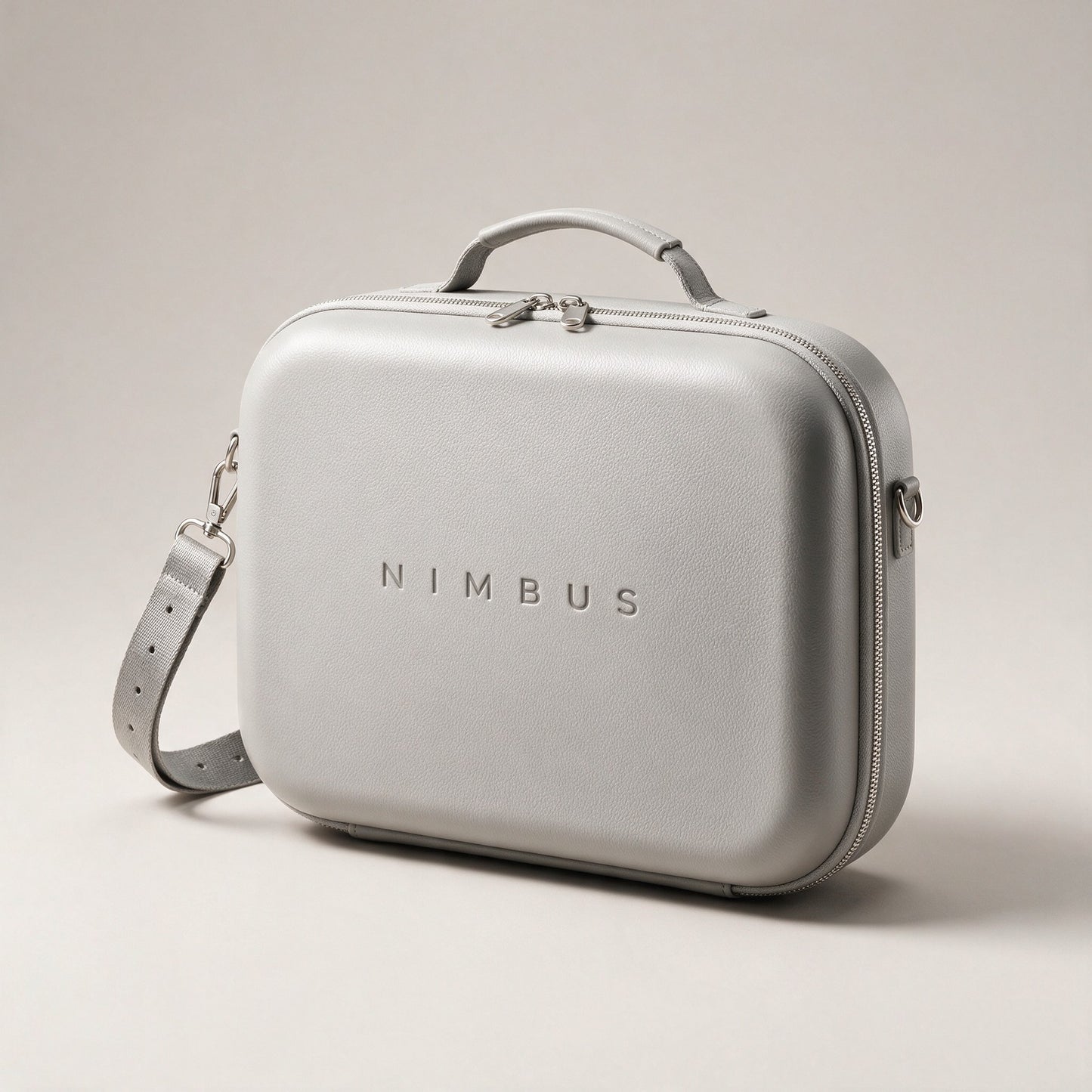 Sac de transport NIMBUS gris, ferme, avec sa bandouliere